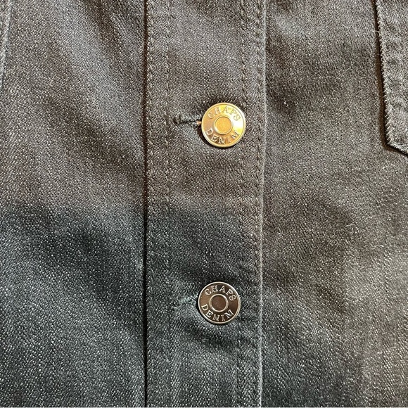 Chaps Button Front Charcoal Denim Skirt Midi Straight Women's Size 6 - Picture 4 of 8